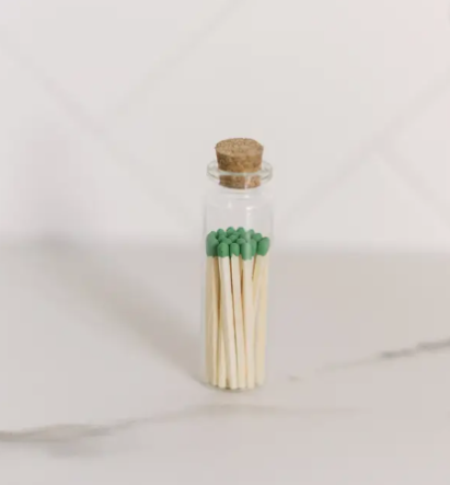 2in Emerald Green Decorative Matches in Jar with Striker